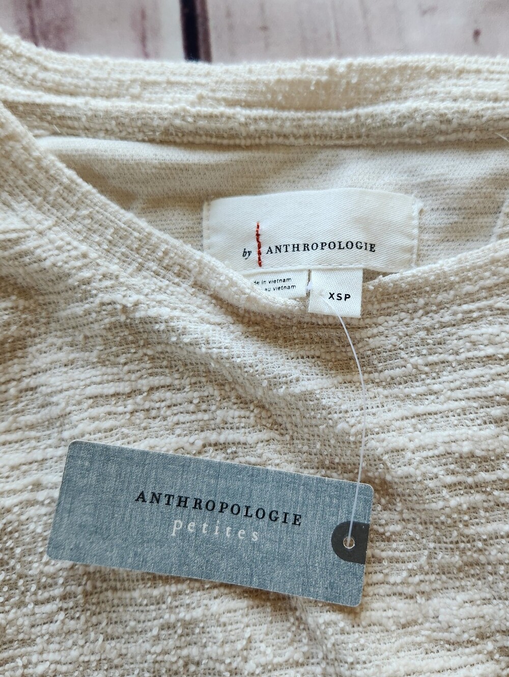NWT Anthropologie "Back-Bow Sweatshirt" Ivory Cream | Women's Size XSP - Picture 11 of 13